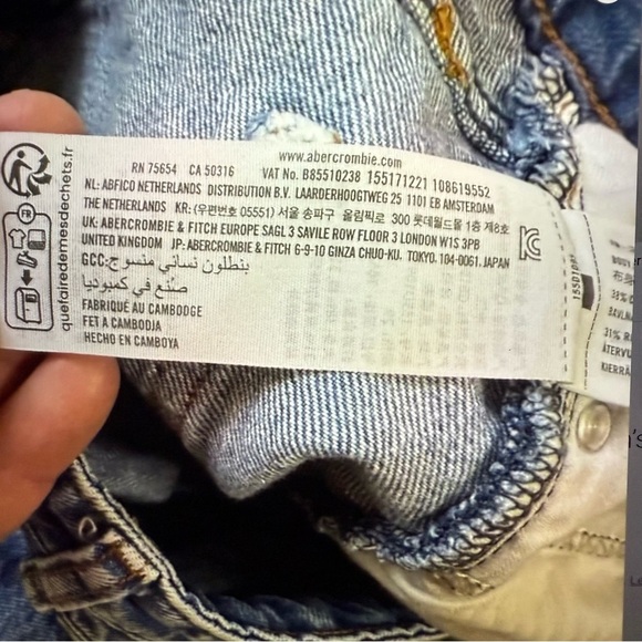 Abercrombie & Fitch High Rise Blue Jeans wide leg loose fit women’s size 29 - Picture 5 of 6